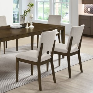 Chaise élégante en rotin brun, panneau en bois massif et contreplaqué, rembourrée, pour salle à manger, restaurant, maison ou hôtel. - Product Image 1