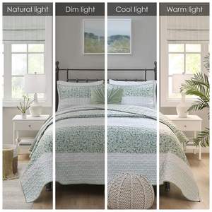 DB 4-Piece Seersucker <b>Quilt</b> Set with <b>Throw</b> Pillow for Home Use - Product Image 4