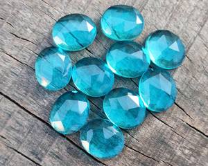 อัญมณีควอทซ์สีบุษราคัมแวววาวอัญมณีที่ผ่านการปรับเทียบแล้วสำหรับเครื่องประดับทรงเสน่ห์ทำให้กลับแบนมีขนาดให้เลือก - Product Image 4