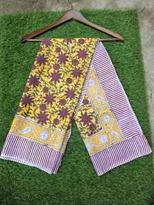 Hand Block Print Cotton <b>Sarong</b> Lightweight Breathable Beach <b>Wrap</b> Versatile Summer Clothing Accessory With Soft Natural Fabric - Product Image 5