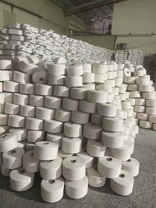 Fil à tricoter TC à basse torsion, couleur blanc brut, à extrémité ouverte, de haute qualité, nouveau fil en coton/polyester recyclé du Vietnam - Product Image 6