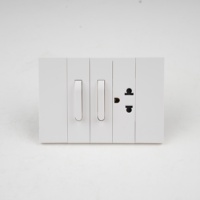 Interruptor de Pared de Doble Polo Estándar Estadounidense, Enchufe con Acabado en Madera de Nogal y Bronce, Tipo KLASS 118, Diseño de Lujo para Hoteles y Villas