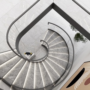 Mới phổ biến kính lan can trang trí nội thất mới trong nhà cầu thang kính hiện đại biệt thự sang trọng nhà prefab với cầu thang thép gỗ trong nhà - Product Image 4