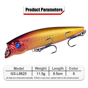 Señuelo de Pesca Flotante <span class=keywords><strong>Gorgons</strong></span> de 9.5cm y 11.5g, Cebo Artificial Duro para Agua Superficial - Product Image 3