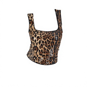 Women's Party Y2K Halter Collar Sparkling <b>Sequin</b> Sexy Slim Fit Eco-Friendly Breathable Quick Dry Spandex/Polyester Tank <b>Top</b> - Product Image 2