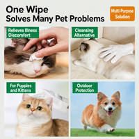 Lingettes humides rafraîchissantes pour animaux de compagnie, biodégradables, sans alcool, emballage personnalisé, OEM ODM, écologiques, en vrac, pour chiens et chats, vente en gros