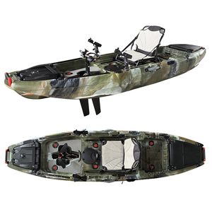 NEOKUDO Kayak rotoretto-stampo pedalata Kayak <span class=keywords><strong>barca</strong></span> a remi per una persona sedile in <span class=keywords><strong>alluminio</strong></span> 10ft pedalata con Paddle 2 pezzi - Product Image 2