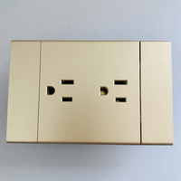 USA Standard 118Type Double 3 Pôles Prise Mince Nouveau Design Haute Qualité PC Panneau Sortie 10A 16A Électrique Interrupteur Mural et Prise