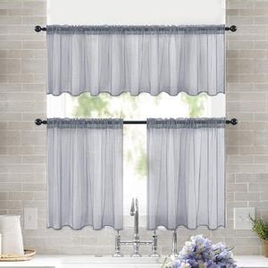 Bindi tùy chỉnh 100% polyester cách nhiệt hiện đại tất cả các mùa cửa sổ nhỏ Rèm ngắn đặt cho nhà bếp - Product Image 3