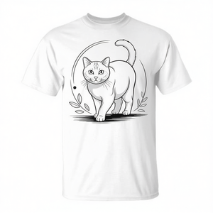 Camiseta minimalista con diseño de gato birmano europeo de Line Art - Product Image 2