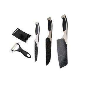 Juego de Cuchillos Multifuncionales de Acero Inoxidable de 5 Piezas, con Mangos de Plástico Negro/Plateado, Logotipo Personalizado, Ambidiestros, Más Vendidos - Product Image 1