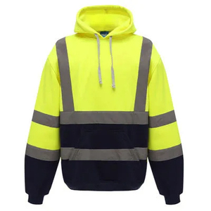 Wholesale Work Wear Factory Certified Pullover Safety Hoodie High Visibility Jacket Reflective Men's <b>Hoodies</b> - Product Image 2