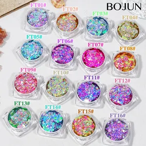 BOJUN Nails Decoration Fantasy Prism Chunky Glitter Wholesale Nail Art