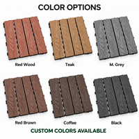 Dalles de terrasse emboîtables en WPC 300x300, grain de bois moderne, teck, antidérapantes pour jardin extérieur, bricolage