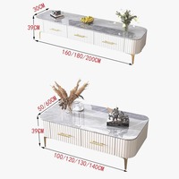 Meubles de salon modernes de petite taille, meuble TV en bois et table basse avec design à panneaux pour usage domestique
