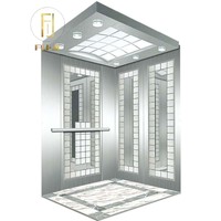 Ascenseur à grande capacité en acier inoxydable pour immeubles d'appartements, machine de traction sans engrenages, ascenseur de salle avec revêtement de sol en PVC
