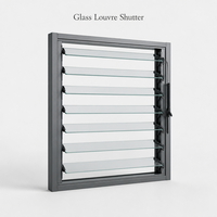 Fenêtre à persiennes en verre avec cadre en aluminium à ventilation réglable, design moderne pour hôtel et appartement