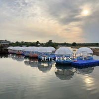 Grande grande fête de famille Chill & grill BBQ Donut Boat Floating Restaurant Party Grill Leisure Boat for Resort