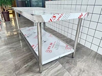 Table de travail mobile multifonction en acier inoxydable, plan de préparation roulant pour cuisine commerciale