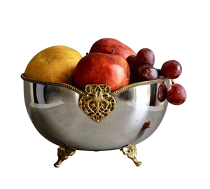 Ensaladera de fruta con acabado dorado de Pedestal, mesa de cena con acabado brillante, cuenco de aluminio decorativo para servir alimentos - Product Image 6