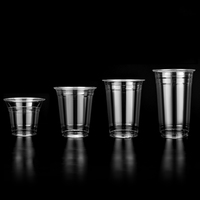 Gobelet en plastique transparent jetable de 95 mm pour boissons froides et café, recyclable, en PET, type canette américaine avec couvercle pour boissons glacées