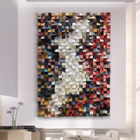 Décoration Murale Multifonctionnelle de Luxe en Mosaïque de Bois 3D pour Hôtels, Œuvre d'Art Personnalisée Art Déco, Vase Mural pour Hôtellerie