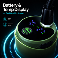 Pompe de douche de camping portable en ABS avec batterie intégrée USB, affichage LED du niveau de batterie et de la température, modèle BM-ES06