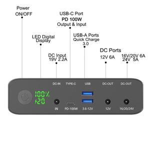 Volessence Power Bank Portatile Caricabatterie per Laptop 12V 16V 20V 24V Batteria Esterna con Funzione Pass-Through per Ricarica Laptop Router Esterni - Product Image 5