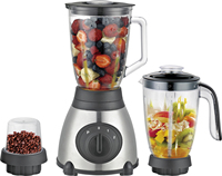 Robot culinaire multifonction 4-en-1 en acier inoxydable haute vitesse, mixeur, centrifugeuse, mélangeur, 1500 ml, usage commercial, hôtel, appareil de cuisine électrique