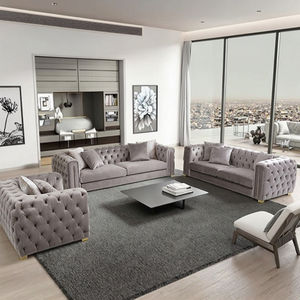 طقم تشيسترفيلد فاخر لما بعد الحداثة ، أثاث منجد ، أريكة فاخرة من قماش ما بعد الحداثة ، طقم أريكة للفيلا - Product Image 1