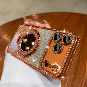 <span class=keywords><strong>Coque</strong></span> <span class=keywords><strong>de</strong></span> <span class=keywords><strong>téléphone</strong></span> transparente <span class=keywords><strong>de</strong></span> luxe <span class=keywords><strong>personnalisée</strong></span> pour iPhone 17 16 15 14 13 12 11 Pro Max avec support miroir brillant en TPU - Product Image 1