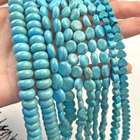 Perles de pierre précieuse turquoise verte naturelle ovales/rondes/plates/répétées en forme de cœur, perles lisses pour la fabrication de bijoux DIY