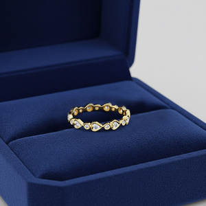 แหวนทองคำแท้ 18K รูปหัวใจสไตล์โบราณ ประดับเพชรแท้ธรรมชาติ ดีไซน์เรียบง่าย สำหรับผู้หญิง ขายส่งยอดนิยม สามารถสวมซ้อนกันได้ - Product Image 6