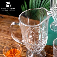Ensemble de carafe en verre pour eau, jus et lait, design diamant, 7 pièces, 1,2 L, avec gobelet