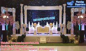 Escenario de Boda Tamiliano con Pilares de Paisley en FRP, Elegante Escenario de Boda Gujarati con Pilares de Paisley, Majestuoso Mandap de Fibra para Bodas en Texas, EE. UU. - Product Image 6