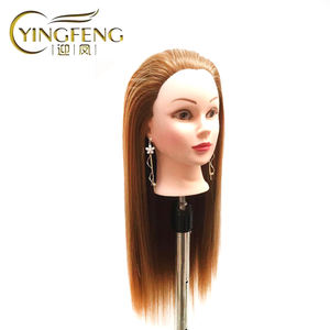 Tête de poupée synthétique de haute qualité avec tête d'entraînement de cils de cheveux Type de Mannequin afro-américain pour tête de Mannequin en Fiber de cheveux - Product Image 3