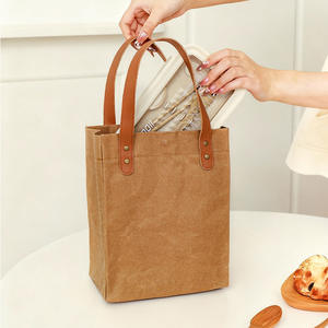 Bolsa de Mano de Papel Kraft Impermeable Cotton Road, Vertical, Cuadrada, con Asa Suave y Cierre Magnético, para Uso Diario, para Mujer - Product Image 4