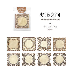 Dream Secret Series Vintage Lace Notebook DIY Pegatinas decorativas 40 piezas por paquete 8 <span class=keywords><strong>tipos</strong></span> <span class=keywords><strong>de</strong></span> material <span class=keywords><strong>de</strong></span> papel Bloc <span class=keywords><strong>de</strong></span> notas promocional - Product Image 6