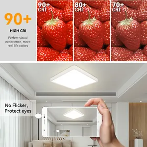 18W 24W 36W 42W yuvarlak tavan akıllı ev ışıkları hareket sensörü Minimalist kare LED kısılabilir uzaktan ultra ince tavan lambası