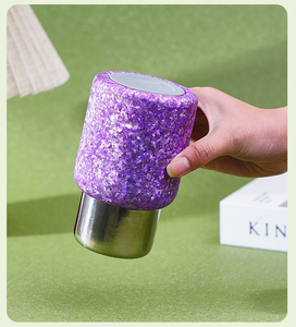 Bouteille isotherme sous vide en titane pur de 260 ml, mini, portable, avec infuseur à thé, texture cristalline, thermos de voyage - Product Image 4