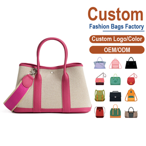 Bolso bandolera de lona y cuero color crema con ribete fucsia |   Fabricación Personalizada OEM/ODM para Marcas de Moda y Estilo de Vida - Product Image 1