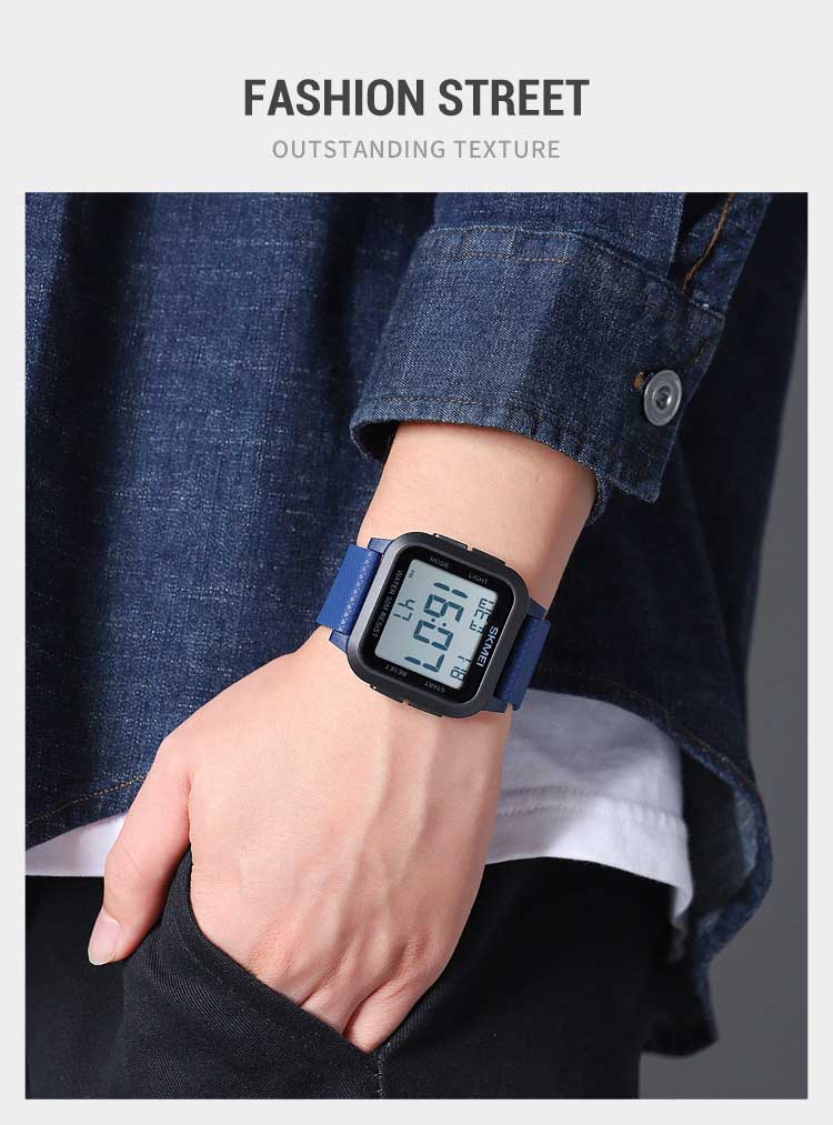 Skmei 1894 wholesale guangzhou men digital watch original PU leather band water proof Multi function character sports watch