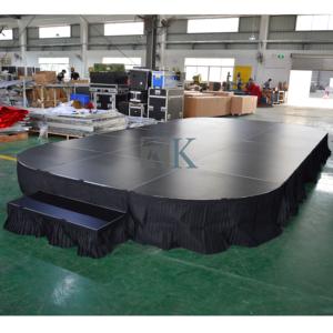 Plataforma de Escenario Telescópica Ligera y Portátil, de Madera Contrachapada y Aleación de Aluminio, Fácil de Montar, Altura Ajustable para Festivales de Música - Product Image 3