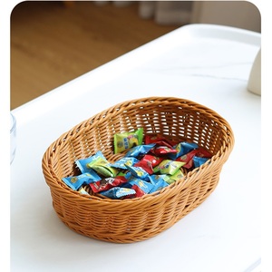 Cestos de Armazenamento de Plástico Ecológicos e Bonitos em Forma Oval para Cozinha e Banheiro, Uso Multifuncional - Product Image 5