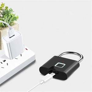 Candado inteligente con huella dactilar y carga USB sin llave, candado para puerta resistente al agua, candado antirrobo portátil, duradero y práctico para - Product Image 4