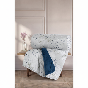 Edredón Acolchado Doble de Terciopelo de Algodón Nitsa Denim 195x215 cm, Funda de Edredón 195x215 cm - Product Image 3