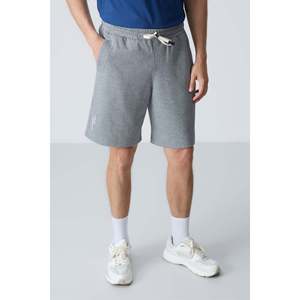 Pantalones cortos básicos para hombre de algodón gris melange, gruesos, suaves, con textura y ajuste estándar - 81278 - Gb melange - Product Image 2