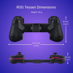 Contrôleur de jeu mobile Asus Rog Tessen, pliable, compact, filaire, USB C, programmable pour téléphones Android - Product Image 1