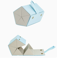 Étui à lunettes de soleil en cuir simple avec logo personnalisé, 5 compartiments, pliable, pour voyage, boîte de rangement pour lunettes, cadeau promotionnel