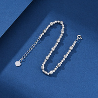 2025 minimaliste Texture or élastique bracelet délicat 925 en argent Sterling perle Bracelet cadeau de fête pour les femmes-ODM approvisionnement